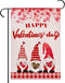 Happy Valentines Day Gnomes Garden Flag 12.5x18 Inch?Love Heart Valentine's Day Gnomes Red Buffalo Plaid Yard Flag Double Sided Anniversary Weddin...
