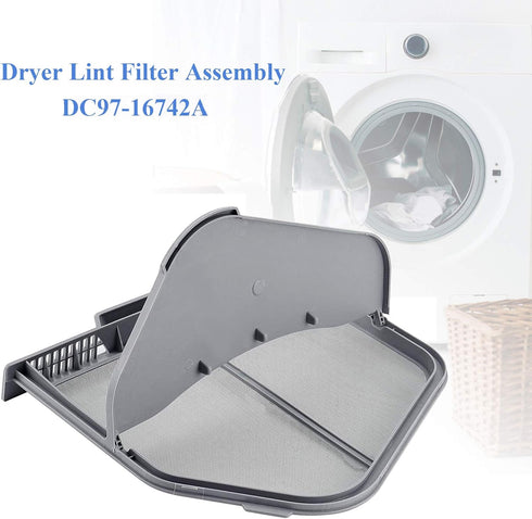 DC97-16742A Samsung Dryer Lint Trap Screen Filter Replacement with Flap Upgraded Stainless Steel Screen Compatible With Samsung Dryer Replaces AP5306681 PS4221839