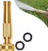 Morvat Solid Brass Metal Twist Garden Hose Nozzle, Heavy Duty Adjustable Power Spray Attachment, High Pressure Water Jet Sprayer with ¾” Standard ...
