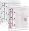 2 Sets Mini 3 Ring Binder Transparent Covers with Mini Binder Inner Paper Pockets Clear Soft PVC Notebook Closure Loose Leaf Folder Round Ring Bin...