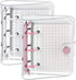 2 Sets Mini 3 Ring Binder Transparent Covers with Mini Binder Inner Paper Pockets Clear Soft PVC Notebook Closure Loose Leaf Folder Round Ring Bin...