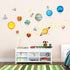 Decowall DS8-1307 Planets in The Space Kids Wall Decals Wall Stickers Peel and Stick Removable Wall Stickers for Kids Nursery Bedroom Living Room...