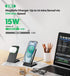 Magnetic Wireless Charger 15W Fast Mag-Safe Charger Stand for iPhone 15/14/13/12 Series Magnet Wireless Charging Station with Sleep-Friendly Adapt...