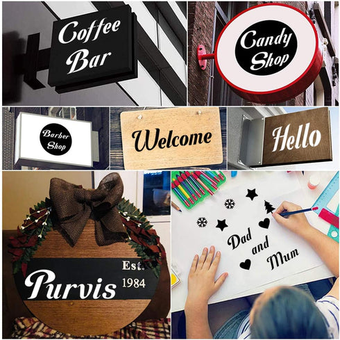 Large Letter Stencils for Painting on Wood - 43 Pack Alphabet Letter Number Stencil Templates with Signs, Reusable Plastic Stencils in 158 Designs...
