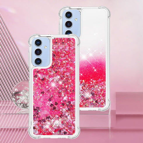 Case for Samsung Galaxy A15 5G Case Glitter Liquid Cute Clear Phone Case Floating Quicksand Shockproof Protective Bumper Soft TPU Case for Samsung...