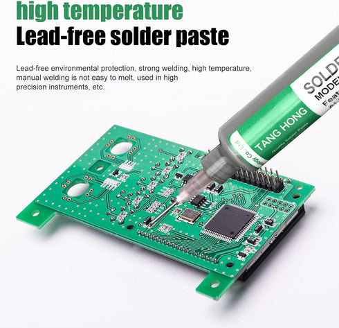 Sn99/Ag0.3/Cu0.7,217? No-Clean Solder Paste,(50g) Lead Free Solder Paste, Solder Paste for Electronics,Suitable for SMT/PCB/LED/BGA/CPU/Phone Repa...