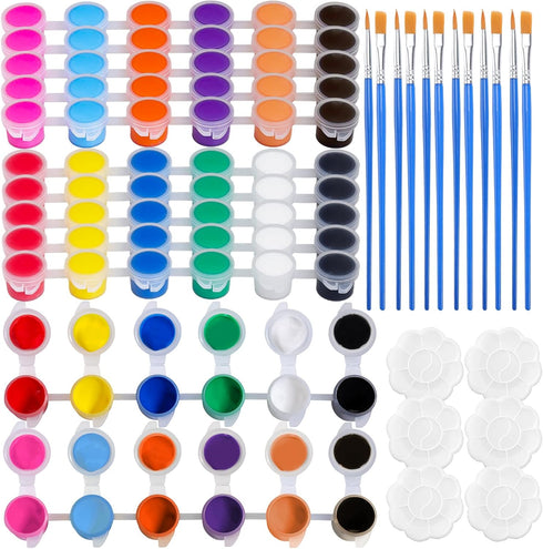 6 PCS Mini Paint Set,Kids Paint Bulk Set,Washable Acrylic Paint Strips Set for Kids & Adults,12 Filled Paint Strips in 12 Colors,12 Brushes 6 Mixi...