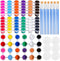 6 PCS Mini Paint Set,Kids Paint Bulk Set,Washable Acrylic Paint Strips Set for Kids & Adults,12 Filled Paint Strips in 12 Colors,12 Brushes 6 Mixi...