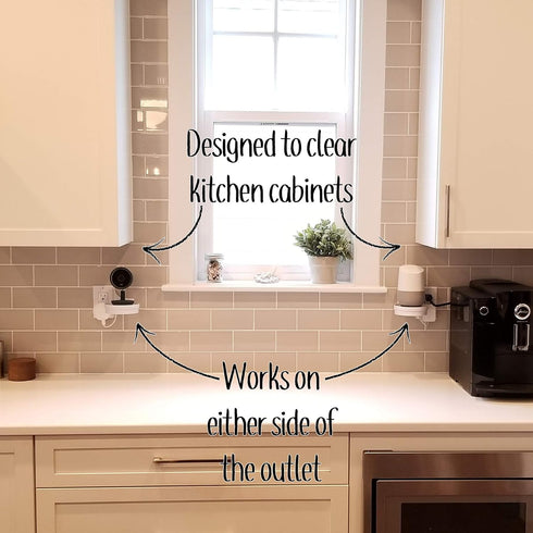 The Easy Outlet Shelf by Mount Genie - Works With All Outlets - 60 Second Install - Hidden Cord Cable Storage - Perfect Google Home Mount, Nest Wi...