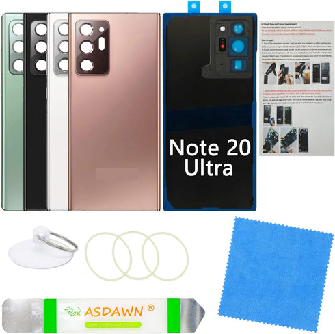 Galaxy Note 20 Ultra Replacement Back Glass Panel Case with Pre-Installed Camera Lens + All The Adhesive + Tools Kit for Samsung Galaxy Note 20 Ul...