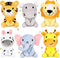 6 Pcs Mini Stuffed Forest Animals Jungle Bulk Plush Animal Toys 4 Inch Cute Plush Elephant Lion Giraffe for Baby Shower Christmas Birthday Gift St...
