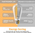 PARTPHONER LED Dimmable Edison Bulbs 6W 720LM, Vintage ST58 LED Light Bulb 2500K Amber Warm White Light 60 Watt Incandescent Equivalent E26 Base, ...