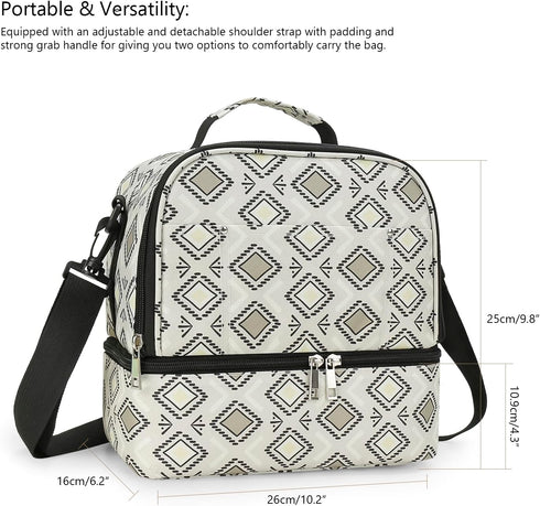 Diaper Tote Bag Small Breast Pump Bag Breastmilk Cooler Bag Double Layer for Mother Breast Milk Storage Bag...