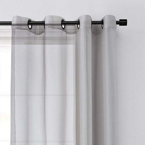 Odor Neutralizing Sheer Voile Grommet Window Curtain for Bedroom or Living Room (1 Panel), 59 in x 120 in, Light Grey...