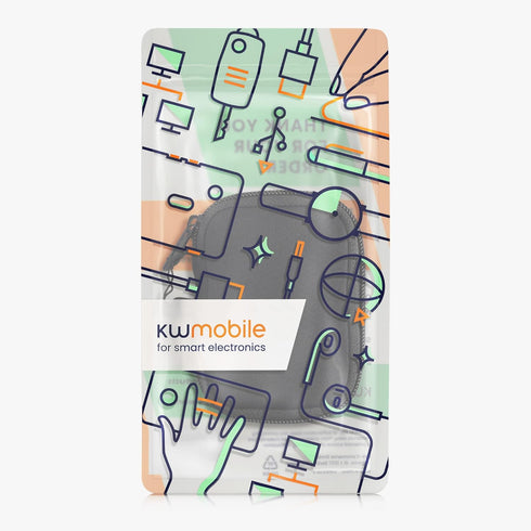kwmobile Neoprene Case Compatible with in-Ear Headphones - 2.3 x 3.5 inches (6 x 9 cm) Case with Zip - Black...