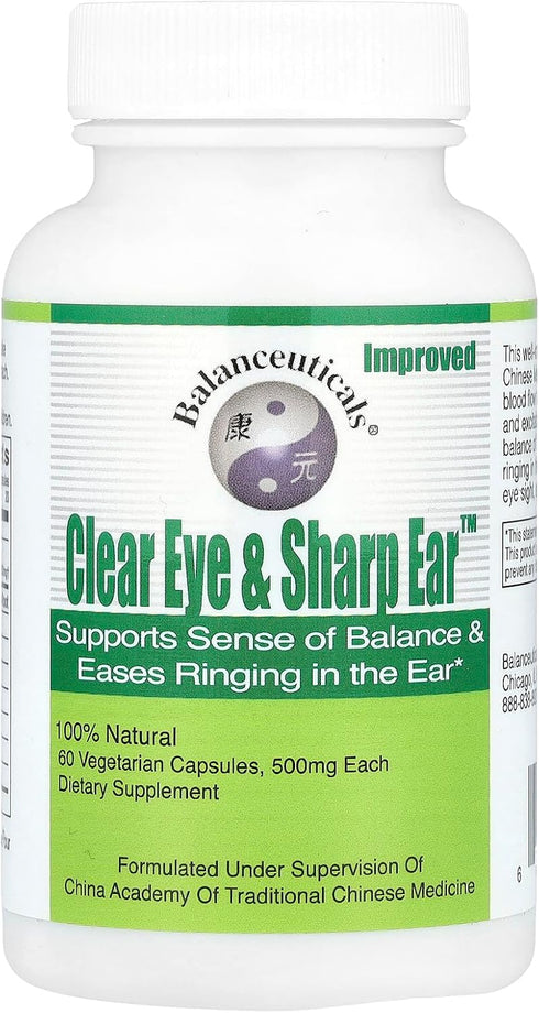 Clear Eye & Sharp Ear Dietary Supplement Capsules, 500 mg, 60 Count Bottle...
