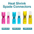 100 PCS Spade Connectors, Heat Shrink Spade Terminals 16-14 AWG, Wire Connectors Female by MENTBERY...