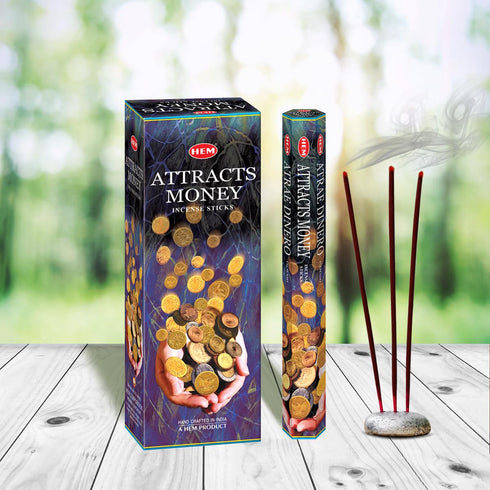 Attracts Money - Box of Six 20 Gram Tubes - HEM Incense...