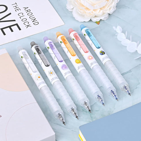 12Pcs Retractable Erasable Gel Pens, Make Mistakes Disappear, Blue & Black Ink Pen for Drawing Writing Planner and Crossword Puzzles, No Smudge on...
