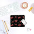 Cherry Print Black Mouse Pads,Funky Cherry Personalized Mouse Mat Design,Small Mouse pad for Desk Home Office Gaming Working,Home Decor Accessorie...