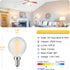 Frosted E12 LED Edison Bulbs 25W Equivalent, Small Candle Base, 2700K Soft Warm White, E12 LED Bulb Dimmable, G16.5/G50 Chandelier Light Bulbs, 2W...