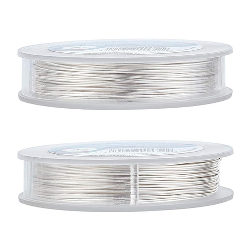 BENECREAT 21 Gauge Craft Jewelry Wire Silver Copper Wire 65 Feet Tarnish Resistant Jewelry Beading Wire for Craft Wrapping Pendant, Jewelry Making...