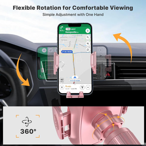 Miracase Phone Holders for Your Car with Newest Metal Hook Clip, Air Vent Cell Phone Car Mount, Hands Free Universal Automobile Cradle Fit for iPh...