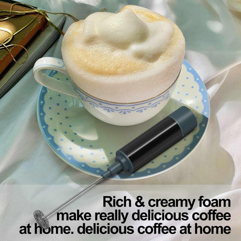 Azuki Milk Frother Handheld Foam Maker Electric Milk Coffee Drink Mixer Mini Foamer Durable Blender for Lattes Bulletproof Coffee Cappuccino Frapp...