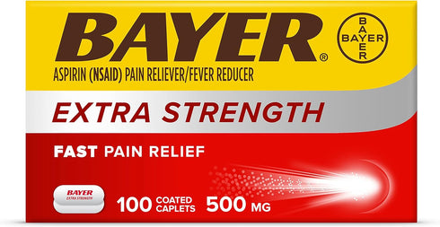 Bayer Extra Strength Aspirin 500 mg, Pain Reliever and Fever Reducer, Powerful Pain Relief of Headache, Muscle Pain, Minor Arthritis Pain, Back Ac...
