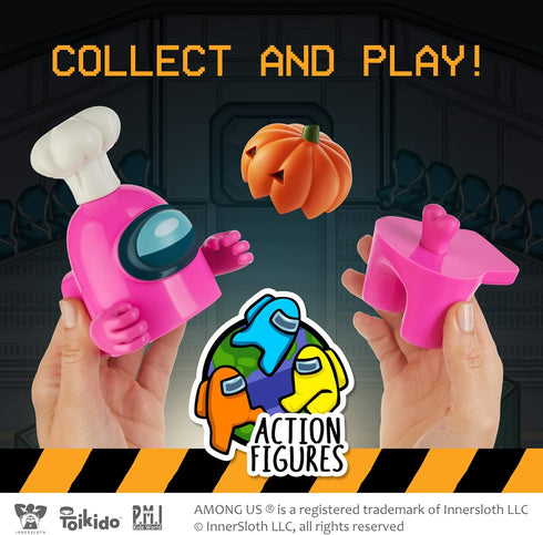P.M.I. Among Us Action Figure | One of Four 4.5-Inch-Tall Collectibles | Among Us Toys and Playable Mini Toys | Pink Crewmate in The White My Name...