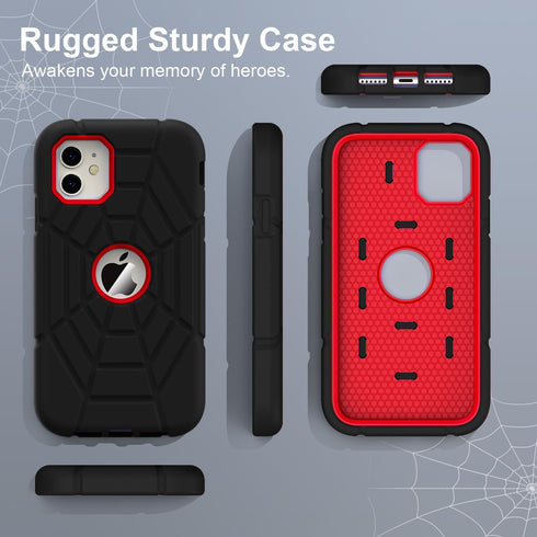 Grifobes Case for iPhone 11/ iPhone XR 6.1 inch for Kids Boys Children (Black+Red)...