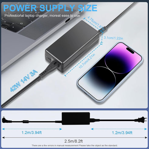 14V 3A Power Adapter Charger for Samsung Monitor S22A300B s22c300h, SyncMaster 15" 17" 18" 19" 20" 22" 23" 24" 27" Screen TV Power Cord...