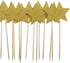 Gold Star Cake Cupcake Decorations Toppers Picks Supplies, Appetizer Picks, 30 Counting...