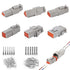 Deutsch DT Connector Kit in 2,3,4,6,8,12 Pin Configurations, Size 16 Stamped Contacts, Sealed Automotive Electrical Connectors, with 35 Pairs Barr...