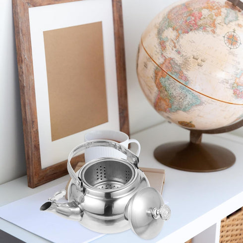 PRETYZOOM Stainless Steel Tea Pot with Infuser,Tea Kettle 14cm Stovetop Teapot Hot Water Pot Teapot Blooming and Loose Leaf Tea Maker Tea Brewer f...