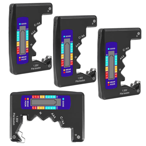 4PACK BT-886 Battery Tester Checker BatteryTester for Battery C D 9V AA AAA 1.5V -Black...
