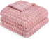 HOMRITAR Baby Blanket for Girls Super Soft Fuzzy Cozy Warm Toddler Blanket with 3D Jacquard Square Grid Design, Lightweight Flannel Bed Blanket fo...