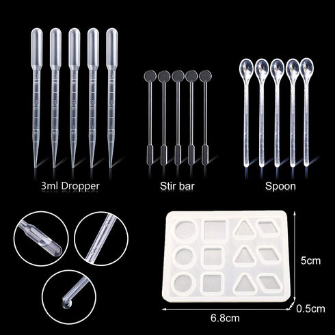 Silicone Resin Kits Assorted Style, 12 PCS Jewelry Casting Molud, 15 PCS Making Tools, Stud Earring and Eye Screw Pins for Jewelry Craft Making...