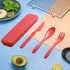 Portable Cutlery Set with Case, Reusable Plastic Knife Fork Spoon Tableware Set, Travel Utensils Set for Camping Picnic Office School or Daily Use...