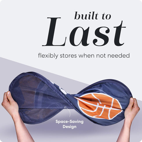 Handy Laundry Collapsible Mesh Pop Up Hamper with Wide Opening and Side Pocket - Breathable, Sturdy, Foldable, and Space-Saving Design for Clothes...
