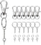 160PCS Keychain Making kit - 40PCS Swivel Lobster Clasp, 40PCS Key Rings with Chain, 40pcs Jump Rings and 40pcs Screw Eye Pins for Keychain Lanyar...