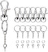 160PCS Keychain Making kit - 40PCS Swivel Lobster Clasp, 40PCS Key Rings with Chain, 40pcs Jump Rings and 40pcs Screw Eye Pins for Keychain Lanyar...