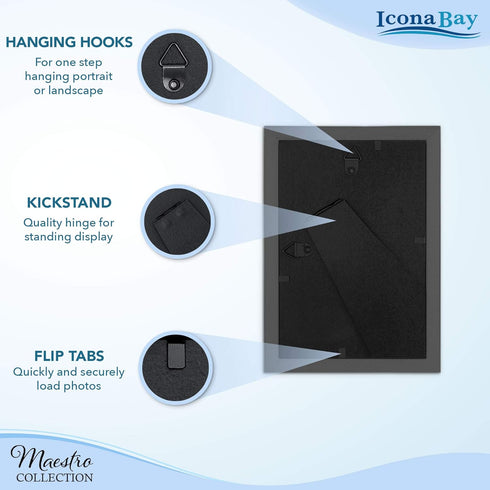 Icona Bay 4x6 Picture Frames Set (Silver, 12 Pack), Classy Contemporary Style, Maestro Collection...