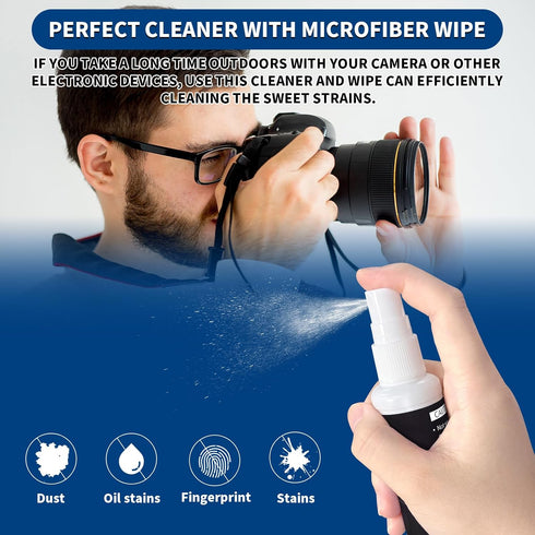 Camera Lens Cleaning Kit, 10-in-1 Camera Cleaning Kit, Camera Lens Cleaner and Camera Accessories, Includes Lens Cleaning Kit/Lens Cleaner/Lens Cl...