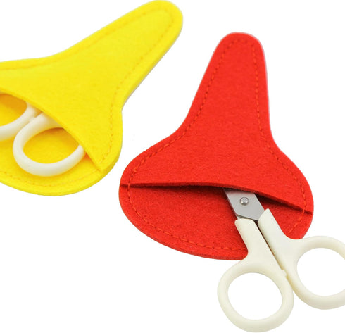 Child Scissors Set, 2 Piece with Colorful Covers, Stainless Steel Blades...