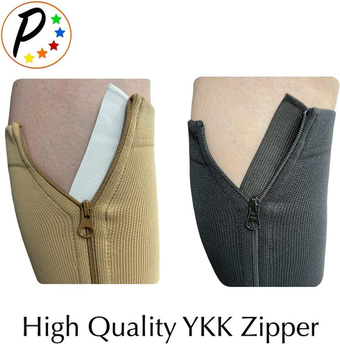Closed Toe 15-20 mmHg Zipper Moderate Compression Leg Circulation Socks (Black, S/M)...
