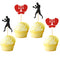 48Pcs Black Red Glitter Boxing Gloves Boxer Cupcake Toppers Fitness Cupcake Picks Boxer Birthday Party Decorations...