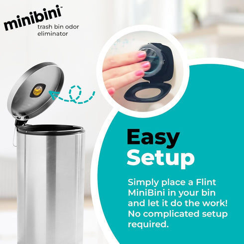 Flint MiniBini Odor Eliminating Device, 30 Day Kitchen, Bathroom, and Garbage Can Deodorizer with Fresh Lemon Scent...