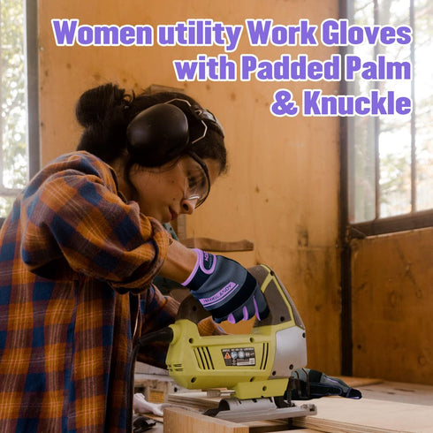 Utility Work Gloves Women, Safety Mechanic Working Gloves Touch Screen,Flexible Breathable Yard Work Gloves...