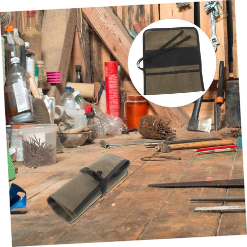 DOITOOL Roll Pouch for Craftwork Electricians Bag Up Carving Electrician Organizer Tool Pockets Hvac Woodworking Mechanic Carpenter Spanner Handym...